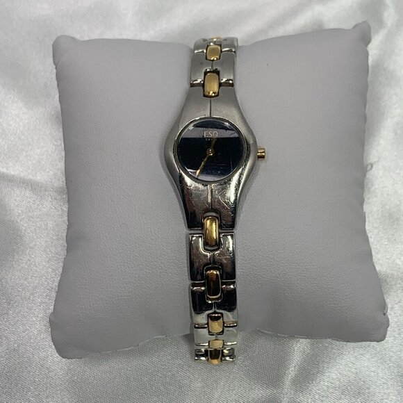 ESQ Movado Ladies Tonneau Watch Two-Tone Steel Black Dial Quartz 07100710 main image 5